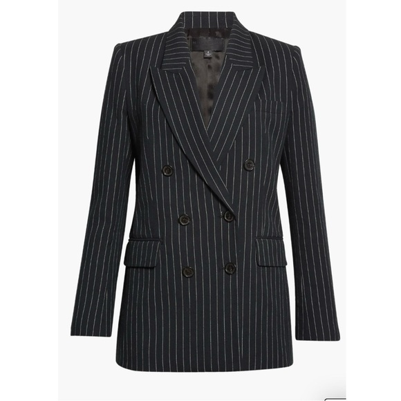 Nili Lotan Valerie Pinstripe Virgin Wool Oversized Boyfriend Blazer Size 4 NEW - Picture 7 of 15